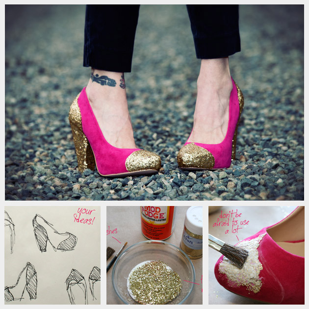 DIY Glitter Shoes