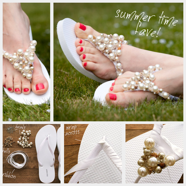 Beaded Flip Flops DIY