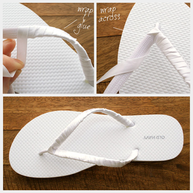 Ribbon flip flops Envolvido DIY