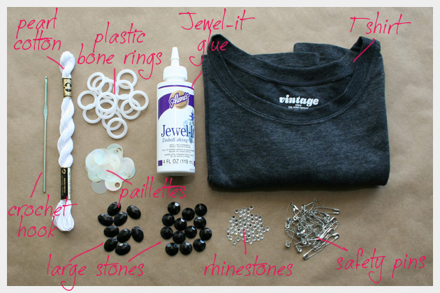 Supplies to make An Embellished T Shirt