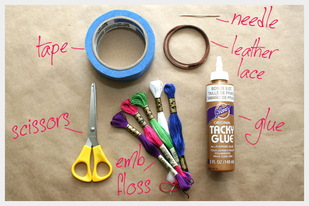 Supplies To Make DIY Leather Friendship Bracelets