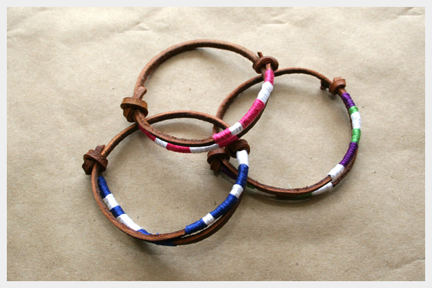 Pulseras de cuero Amistad bricolaje Proyecto