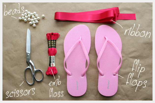 Supplies To Make Your Tassel Beaded Flip Flops