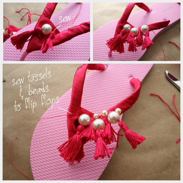 How to make Tassel Beaded Flip Flops