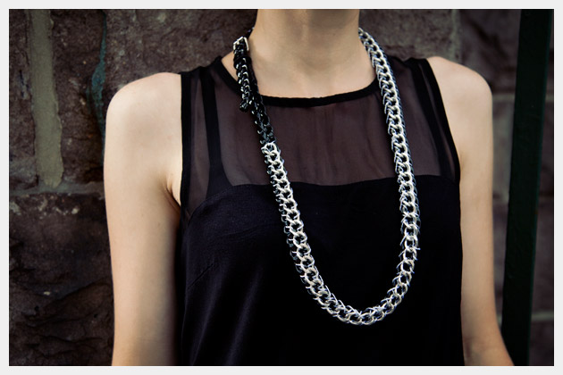 Chain Belt Necklace DIY Close Up