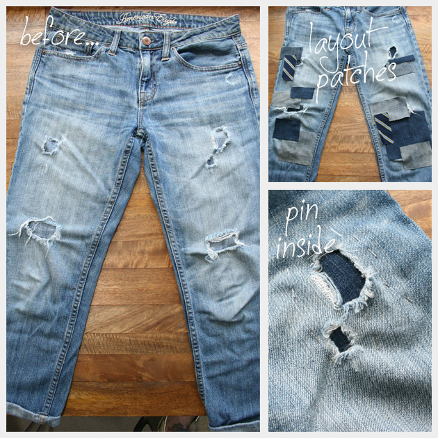 DIY Patched Jeans Tutorial