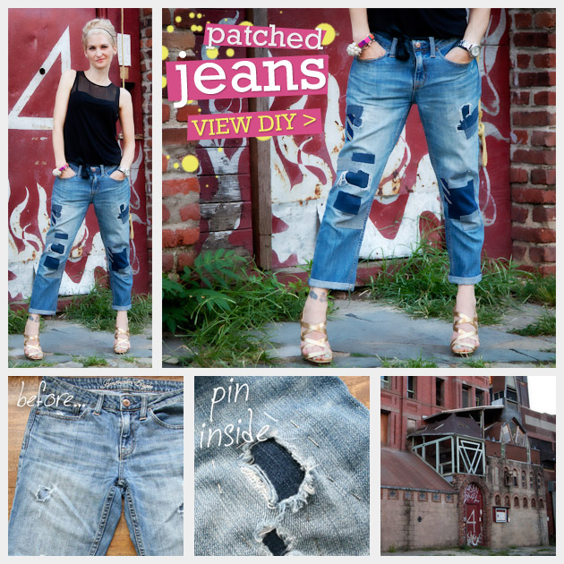 krak finansiere teenagere DIY Patched Jeans