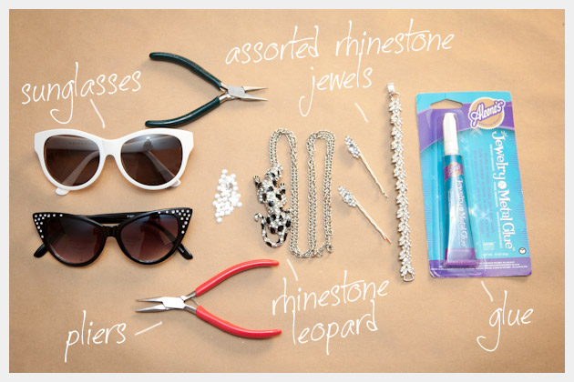 DIY Rhinestone Sunglasses Supplies