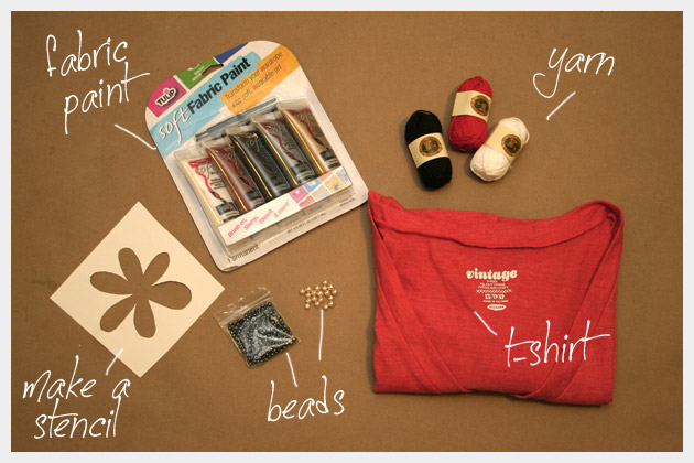 DIY Embellished T-Shirt Supplies