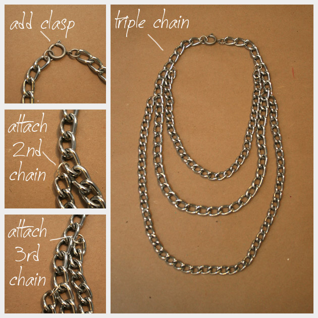 Triple Chain Statement Necklace DIY Tutorial