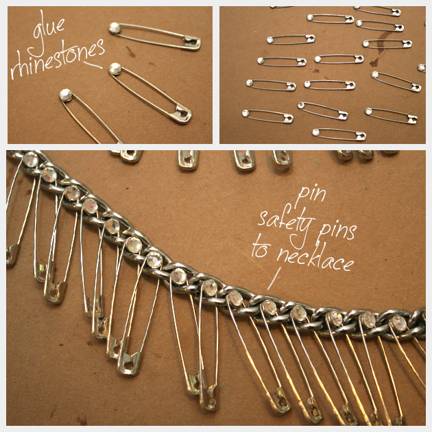 Triple Chain Statement Necklace DIY With Rhinestones