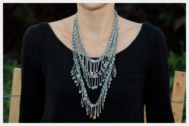 Triple Chain Statement Necklace DIY Close Up