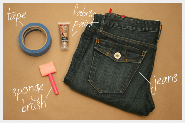 Tuxedo Stripe Jeans DIY Supplies