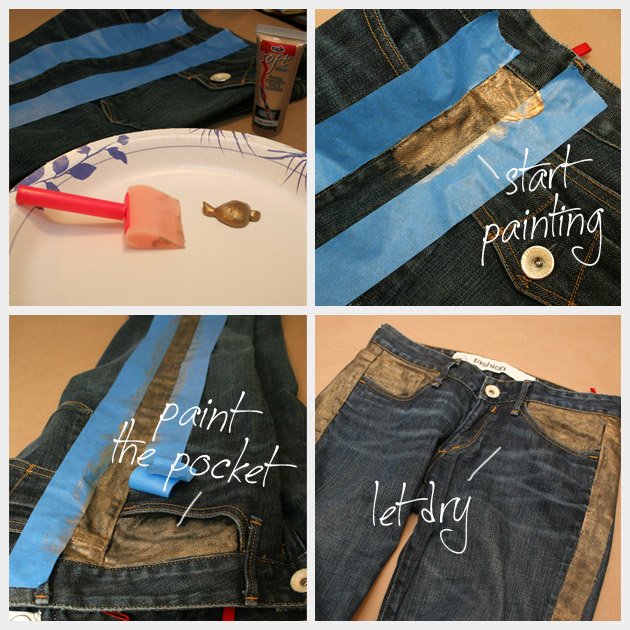 How To Make Tuxedo Stripe Jeans DIY