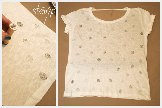 Dip Dye T Shirt DIY With Stamping