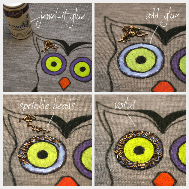 Owl Sweater DIY Agregar Beads