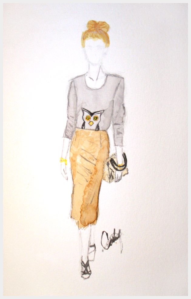 Owl Sweater DIY Watercolor Illustration
