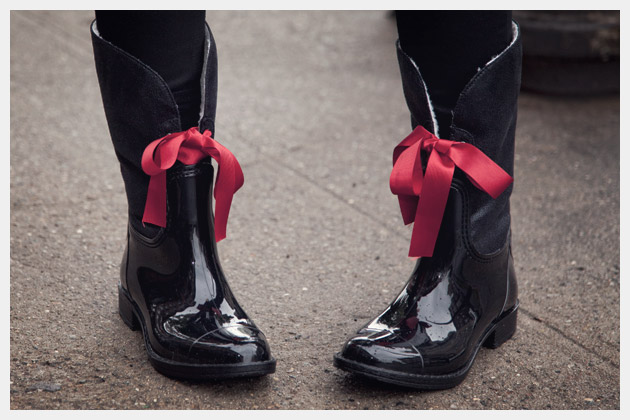 Embellished Rain Boots DIY Close Up
