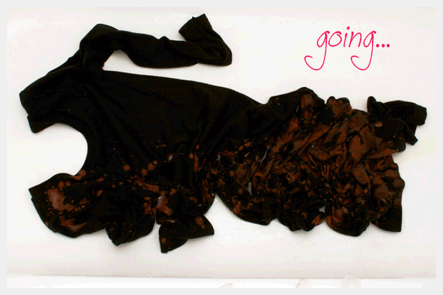 Resist Dye Long Black Dress DIY Bleaching