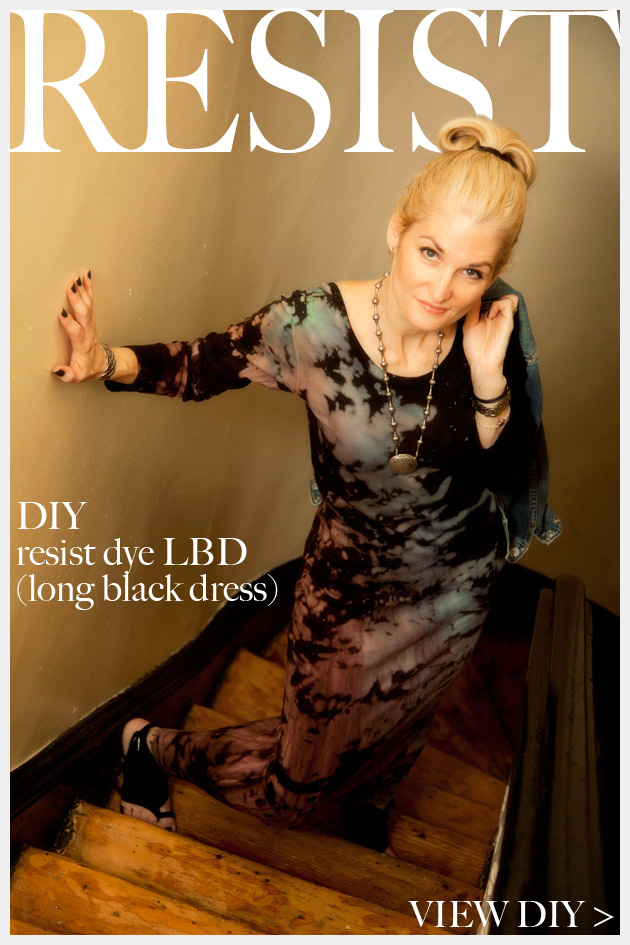Resist Dye Long Black Dress DIY Feature 2
