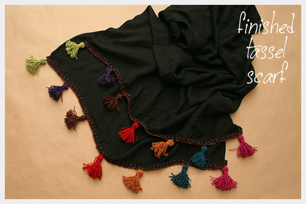 DIY Tassel Scarf Finished