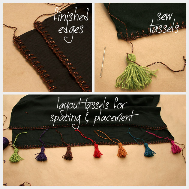 DIY Tassel Scarf Finishing