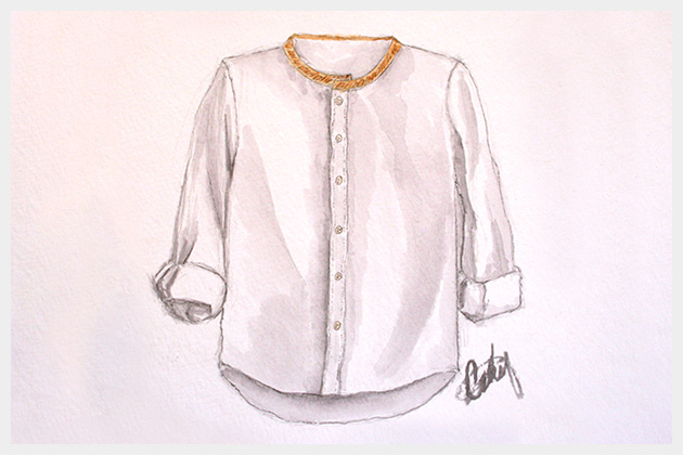 Embellished Shirt Collar Illustration