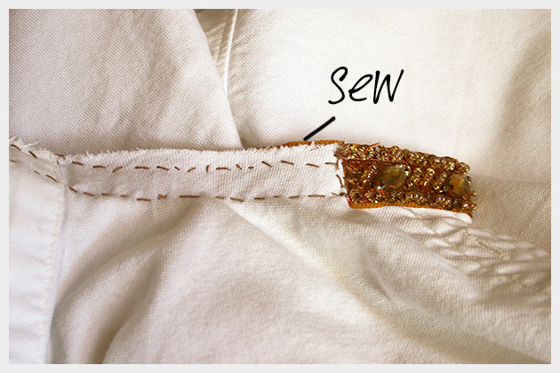 Embellished Shirt Collar Stitches