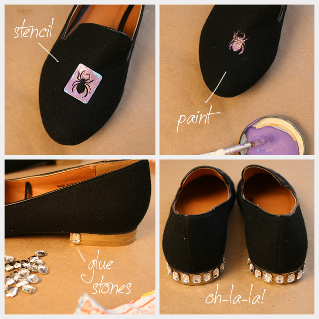 Halloween Spider Loafers DIY Paint