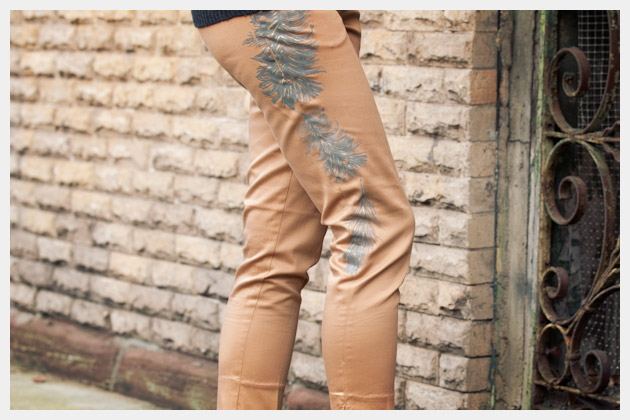 Printed Pants DIY Close Up