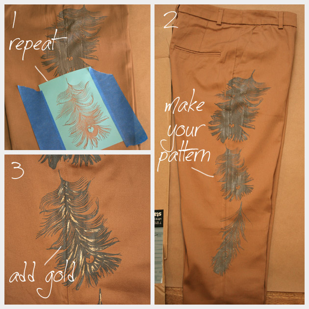 Printed Pants DIY Painted