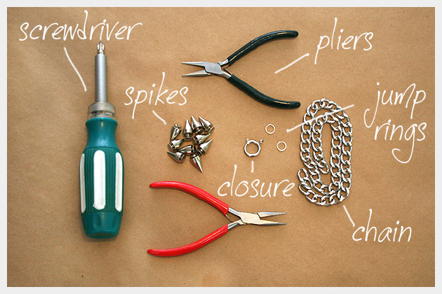 Spike Chain Necklace DIY Supplies
