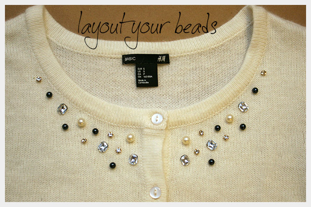 Beaded Sweater DIY Layout