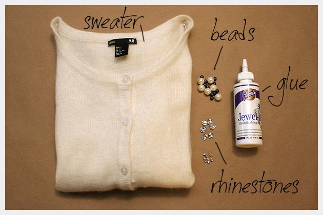 Beaded Sweater DIY Supplies