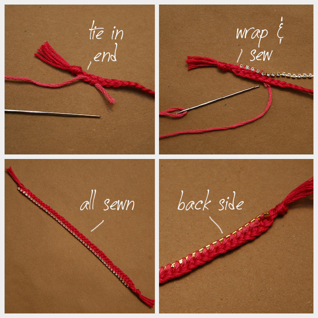 Chain and Rhinestone Bracelet DIY Sew