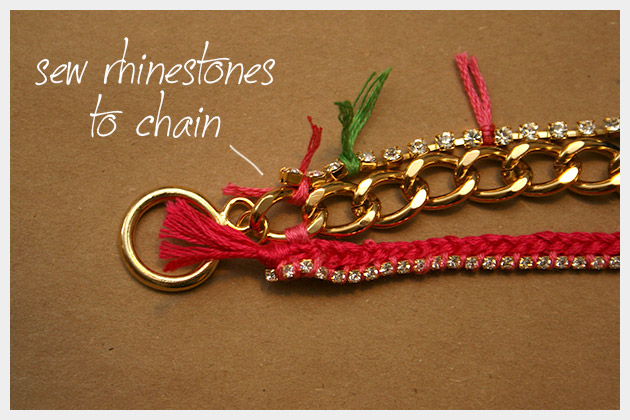 Chain and Rhinestone Bracelet DIY Finishing