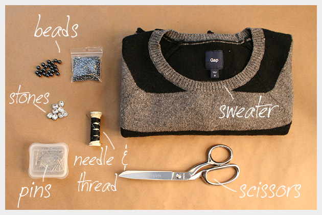 DIY Boyfriend Sweater Supplies