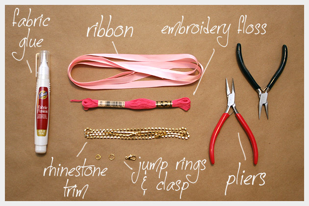 Rhinestone Braided Bracelet DIY Supplies