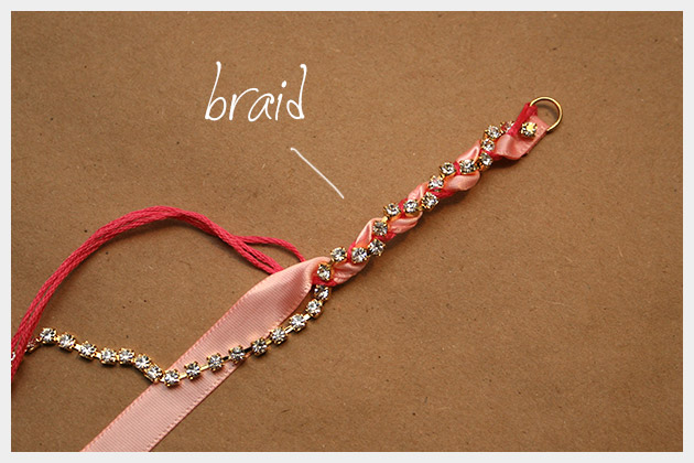 Rhinestone Braided Bracelet DIY Braiding