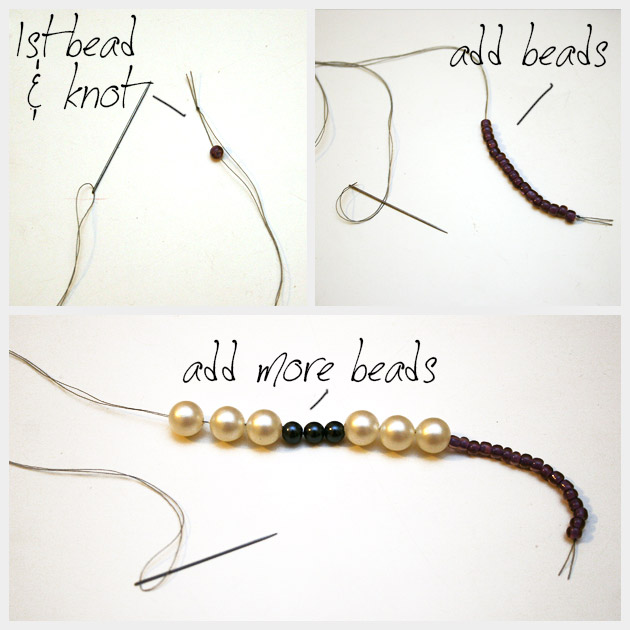 DIY Pom Pom Necklace Beading