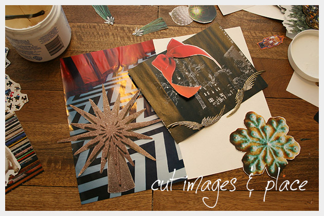 Holiday Cards DIY Collaging