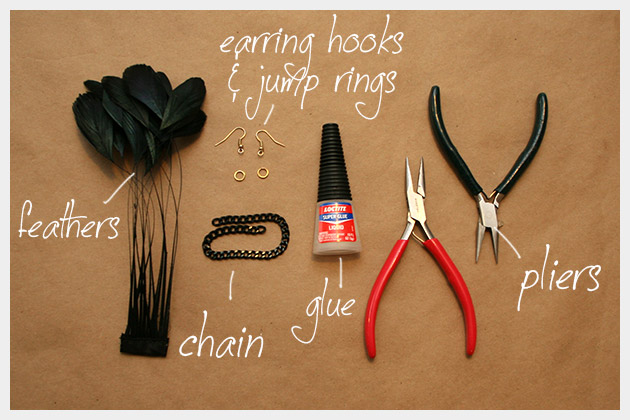 DIY Feather Earrings Supplies