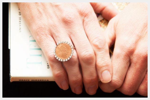 DIY Penny Ring Close Up