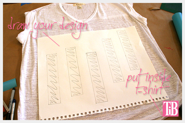 Striped Glitter T Shirt DIY Design