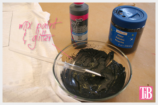 Striped Glitter T Shirt DIY Paint