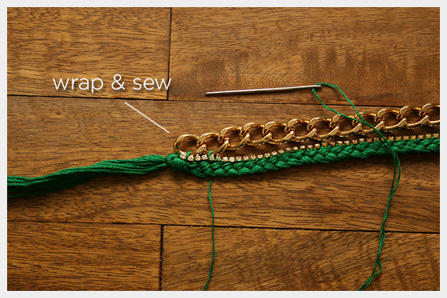 Emerald Bracelet DIY Sewing Chain