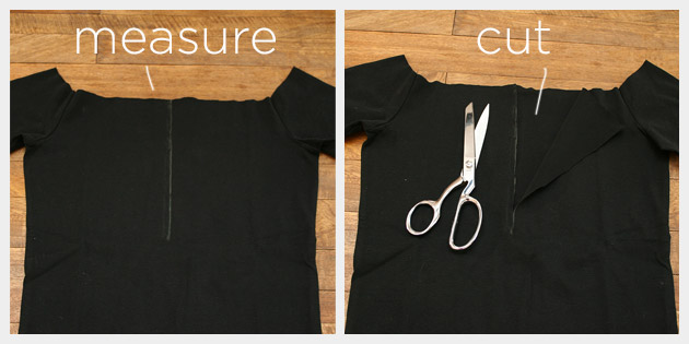 Mod Black and White T Shirt DIY Cutting V