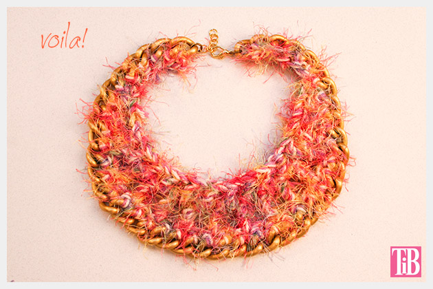 DIY Crochet Necklace Finished