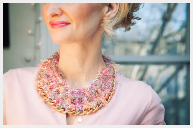 DIY Crochet Necklace Close Up