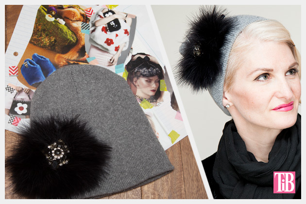 Feathered Jeweled Beanie DIY Inspiration